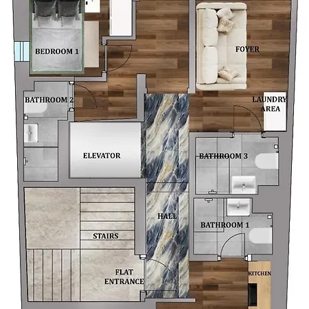 Lejlighed Stunning 3br 3bathroom 3ac Near Metro D2